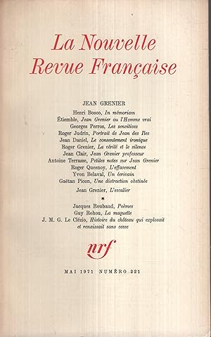 Bild des Verkufers fr La Nouvelle Revue Franaise Mai 1971 N NS5 zum Verkauf von Librairie Lalibela