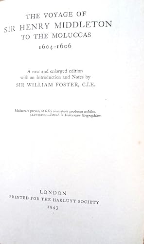 THE VOYAGE OF SIR HENRY MIDDLETON TO THE MOLUCCAS 1604-1606