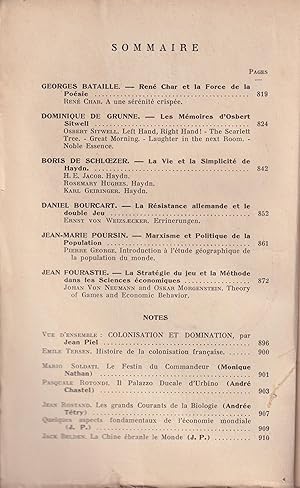 Seller image for Critique. - Revue Gnrale des Publications Franaises et trangres. - N 53 - Tome VIII - 6 Anne - Octobre 1951. for sale by Librairie Lalibela