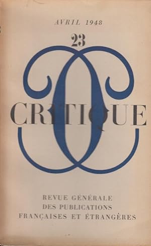 Seller image for Critique n 23 avril 1948 for sale by Librairie Lalibela