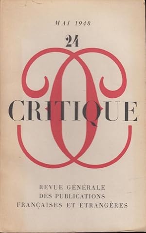 Seller image for Critique n 24 mai 1948 for sale by Librairie Lalibela