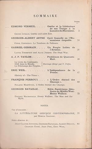 Bild des Verkufers fr Critique. - Revue Gnrale des Publications Franaises et trangres. - N 32 - Janvier 1949. zum Verkauf von Librairie Lalibela