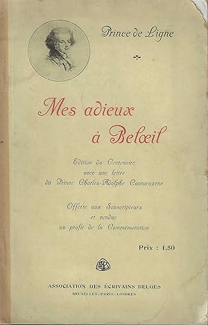Seller image for MES ADIEUX A BELOEIL for sale by Librairie l'Aspidistra