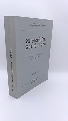 Altpreußische Forschungen. Neue Folge. Band 20. 38 Jahrgang, 1990. Register Nachdruck. Sonderschr...