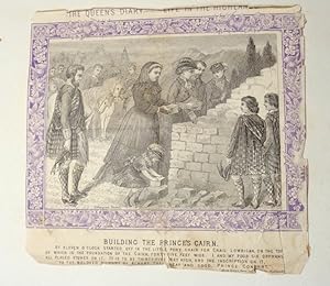 Queen Victoria. "Building the Prince's Cairn" Woodcut Engraving with John Brown & other Royal Fam...