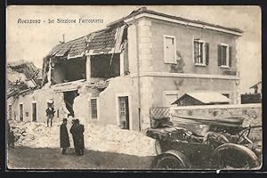 Ansichtskarte Avezzano, La Stazione Ferroviaria, vom Erdbeben zerstört