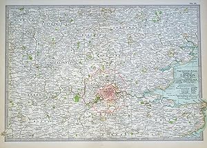 Antique Map LONDON & Vicinity, Benjamin Smith Original 1902