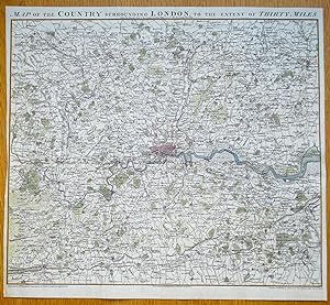 Antique Map LONDON & Environs, John Russell, David Hughson Original 1808