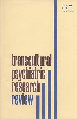 Bild des Verkufers fr Transcultural Psychiatric Research Review - Volume XXIII - N 2 - 1996. zum Verkauf von LIBRAIRIE PIMLICO