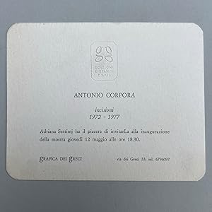 Antonio Corpora, incisioni, Invito 1977