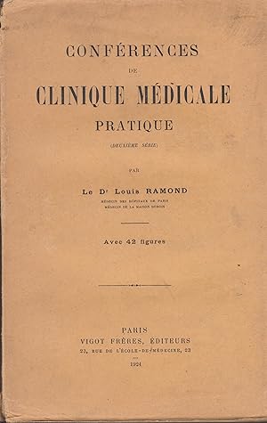 Bild des Verkufers fr Confrences De Clinique Medicale Pratique. Troisieme Serie. Avec 36 Figures. Gangrene Senile / A Propos Du Zona / La Pneumonie Du Sommet / Diagnostic Cancer De L'estomac / Vricelle / Le . zum Verkauf von LIBRAIRIE PIMLICO