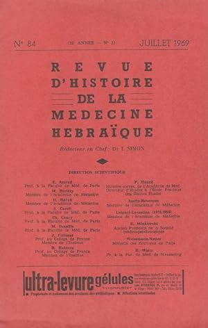 Image du vendeur pour Revue d histoire de la mdecine hbraque n 84 mis en vente par LIBRAIRIE PIMLICO