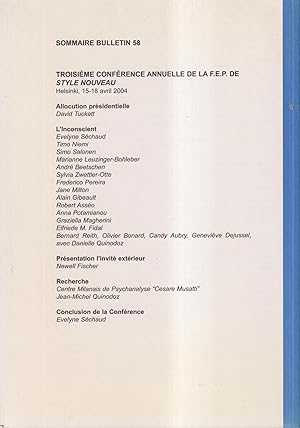 Seller image for Psychanalyse en Europe. - Bulletin 58 - Anne 2004 for sale by PRISCA