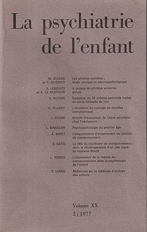 Image du vendeur pour La Psychiatrie de l'Enfant. - Volume XX - N 2 mis en vente par LIBRAIRIE PIMLICO