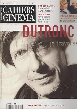 Immagine del venditore per Cahiers du cinma n 551, novembre 2000 venduto da LIBRAIRIE PIMLICO