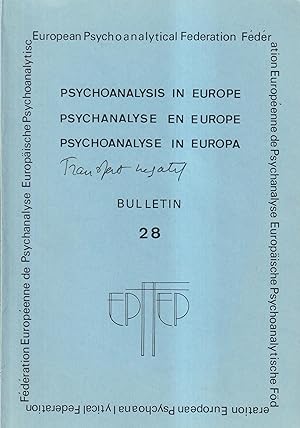 Bild des Verkufers fr Psychanalyse en Europe. - Bulletin 28 zum Verkauf von PRISCA