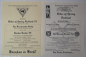 Handbills for the Rites of Spring Festival, #2 & 3, 1993 & 1994 [two handbills]