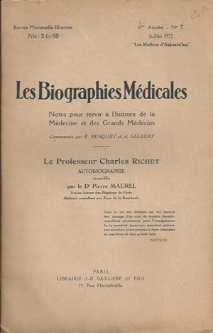 Bild des Verkufers fr Les Biographies Mdicales 7 anne n 12 : Emile Sergent zum Verkauf von PRISCA