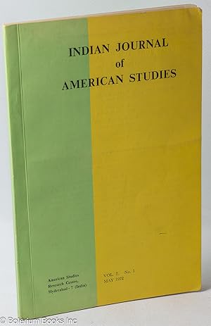 Indian Journal of American Studies. Vol. II, No. 1, May 1972