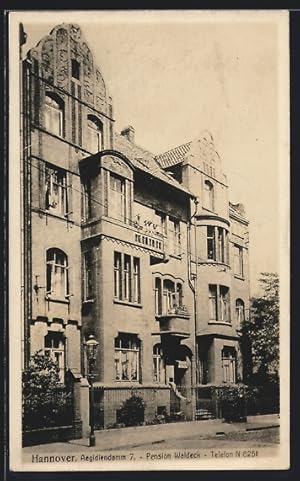 Ansichtskarte Hannover, Hotel-Pension Waldeck, Aegidiendamm 7