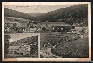 Ansichtskarte Bermershausen, Gasthaus-Sommerfrische A. Autschbach, Gesamtansicht mit Umgebung