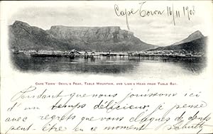 Seller image for Ansichtskarte / Postkarte Kapstadt Kapstadt Sdafrika, Devils Peak, Tafelberg, Lions Head von Table Bay for sale by akpool GmbH