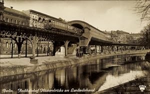 Ansichtskarte / Postkarte Berlin Kreuzberg, Hochbahnhof Möckernbrücke, Landwehrkanal