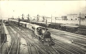 Ansichtskarte / Postkarte Argentinische Eisenbahn, Dampflokomotive, Express, Buenos Aires, Bahnhof