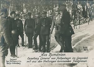 Ansichtskarte / Postkarte Aus Rumänien, General von Falkenhayn im Gespräch mit Feldgrauen, I WK
