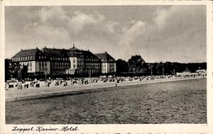 Ansichtskarte / Postkarte Sopot Zoppot Danzig, Kasino-Hotel, Strand