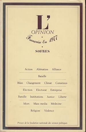 Seller image for L'opinion franaise en 1977 for sale by PRISCA