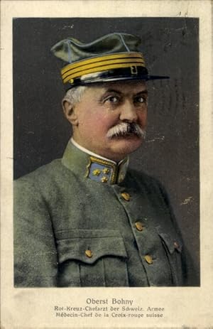 Ansichtskarte / Postkarte Oberst Bohny, Rot-Kreuz-Chefarzt der Schweizer Armee, Portrait