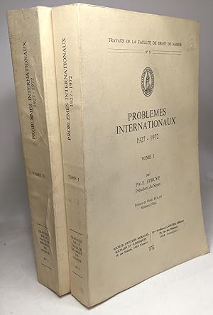 Bild des Verkufers fr Problmes internationaux 1927-1972 - TOME 1 & 2 - Travaux de la facult de droit de Namur n6 zum Verkauf von crealivres