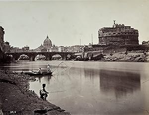 Fishermen on the Tiber near the Castel SantAngelo