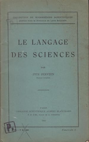 Bild des Verkufers fr Le Langage des Sciences. - Fascicule 5 zum Verkauf von PRISCA