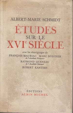 Seller image for Etudes sur le XVIe sicle for sale by PRISCA