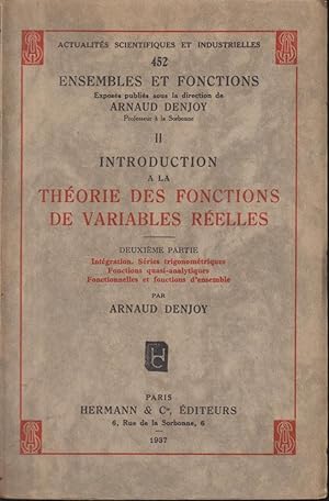 Seller image for Introduction a la theorie des fonctions de variables relles. TOME II for sale by PRISCA
