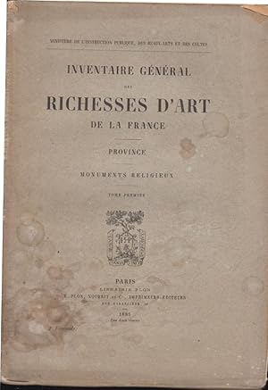 Seller image for Inventaire gnral des richesses d'art de la France. Paris - Monuments religieux. Premier tome. T. I. for sale by PRISCA