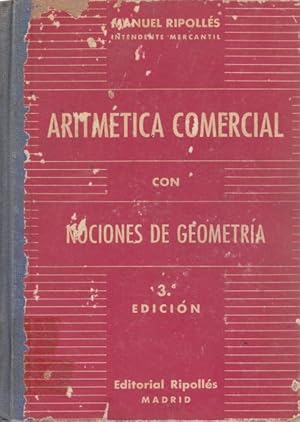 Imagen del vendedor de ARITMTICA COMERCIAL CON NOCIONES DE GEOMETRA a la venta por Librera Vobiscum