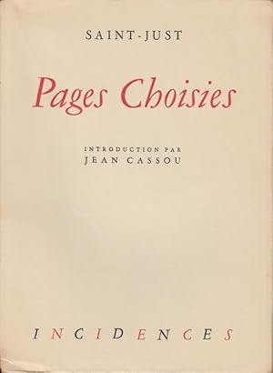 Immagine del venditore per Pages choisies : Introduction par Jean Cassou. venduto da PRISCA