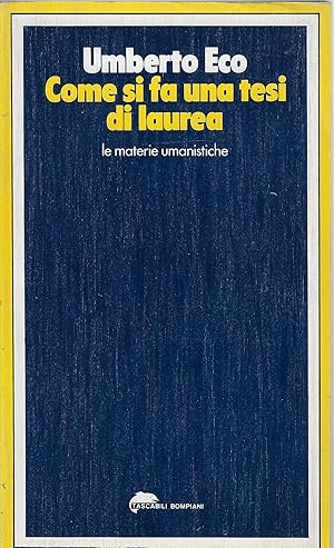 Seller image for Come si fa una tesi di laurea : le materie umanistiche for sale by Romanord