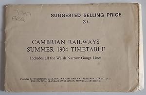 Cambrian Railways Time Table, July, August & September, 1904