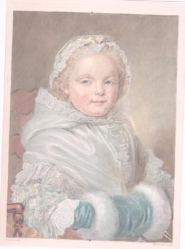 Bild des Verkufers fr Portrait de Nicole Ricard. La petite fille au manchon. (Collection de la Marquise Arconali-Visconti). zum Verkauf von Wittenborn Art Books