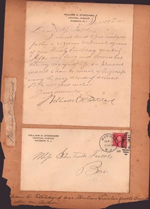 Imagen del vendedor de Thank you note from Abraham's Lincolns' secretary to Gertrude Amelia Tuttle. a la venta por Wittenborn Art Books