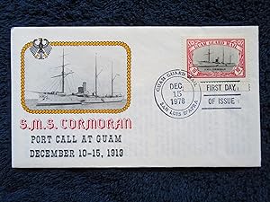 CACHET FIRST DAY COVER; S.M.S. CORMORAN PORT CALL AT GUAM, DECEMBER 10-15, 1913; CANCELLED GUAM G...