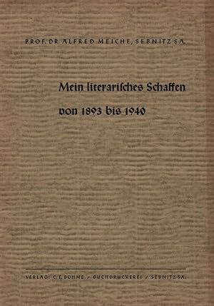 Bild des Verkufers fr Mein literarisches Schaffen von 1893 bis 1940 zum Verkauf von Antiquariat Kastanienhof