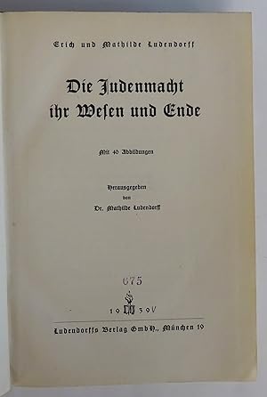 Bild des Verkufers fr Die Judenmacht - ihr Wesen und Ende. Mit 40 Abbildungen. zum Verkauf von Der Buchfreund