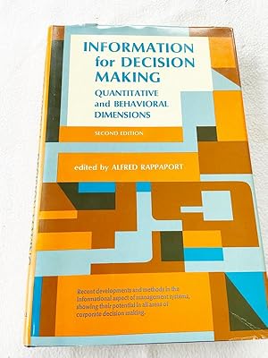 Seller image for 1975 HC Information for decision making;: Quantitative and behavioral dimensions by Alfred Rappaport for sale by Miki Store