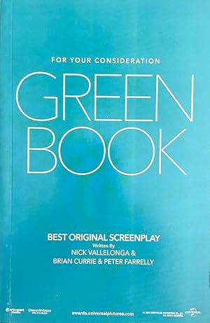 Imagen del vendedor de Green Book (For Your Consideration), - Academy Awards promotional a la venta por Randall's Books