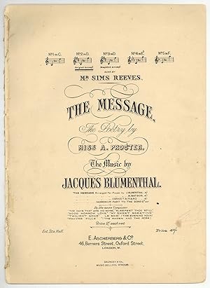 Bild des Verkufers fr [Sheet music]: The Message (No. 2 in D) zum Verkauf von Between the Covers-Rare Books, Inc. ABAA